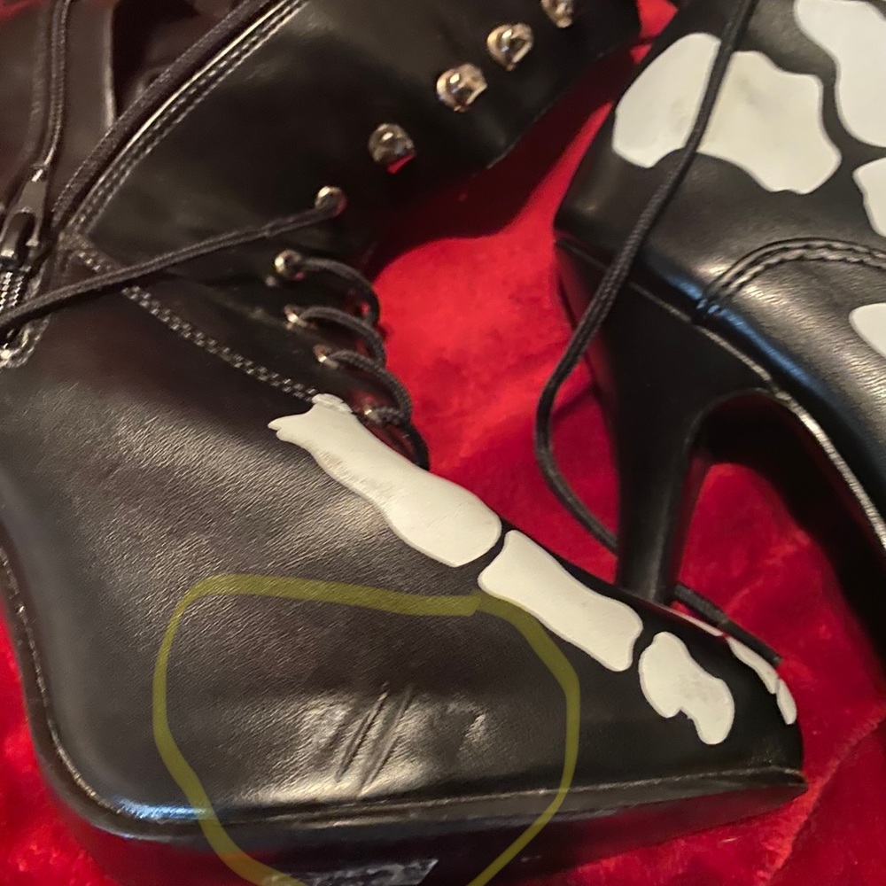 SOLD DEPOP $60+ skeleton horror punk goth boots faux $189 Halloween demonia - Picture 8 of 9